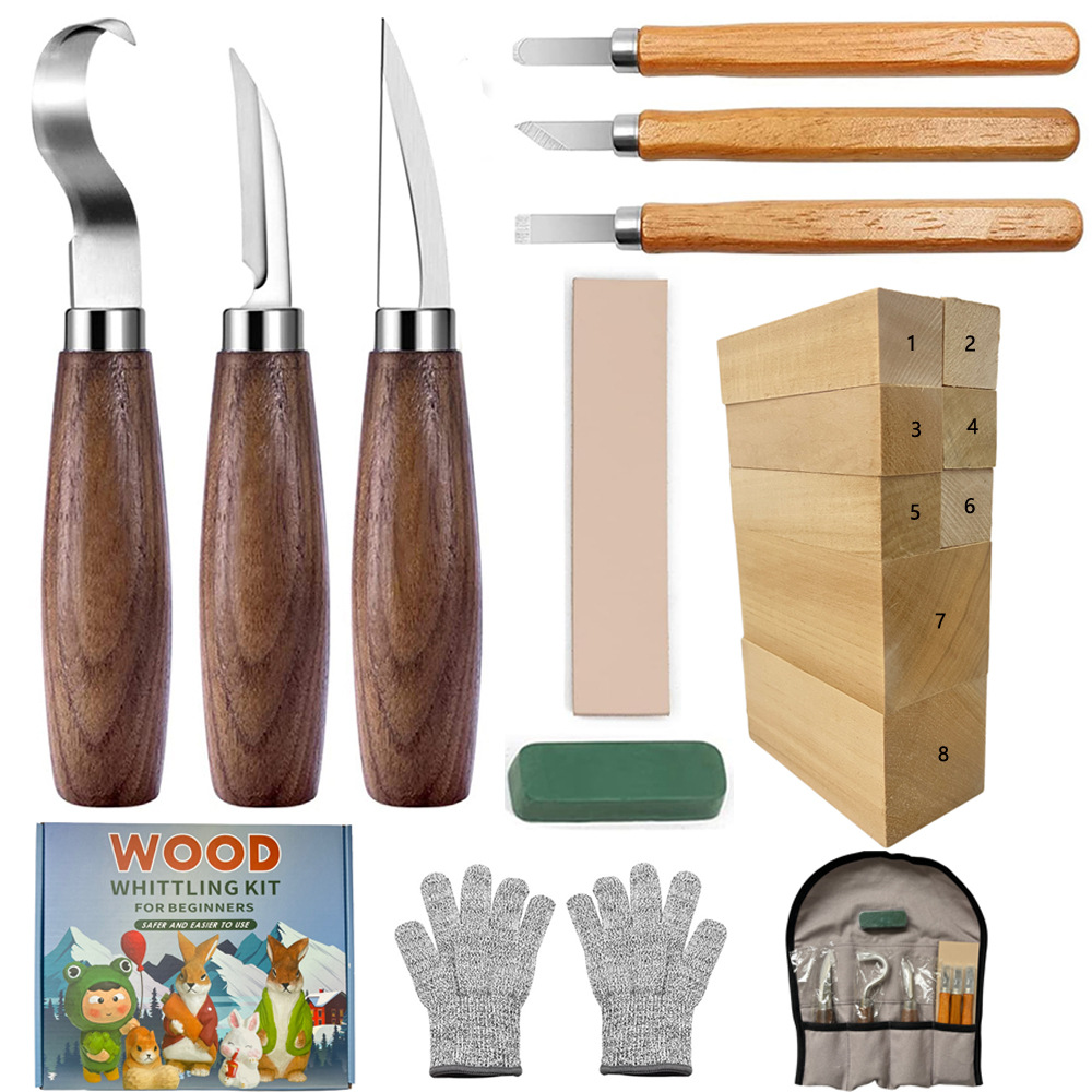 نحت سكين هدية مجموعة صناديق 21 - مراجعة Woodworking Knife وسعره